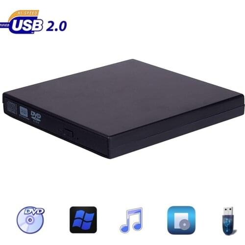 USB 2.0 Portable Ultra Slim External Slot-in DVD-RW CD-RW CD DVD ROM Player Drive Writer Rewriter Burner for PC Laptop