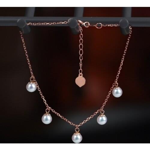 18K Solid Yellow Real Gold Jewelry (AU750) Women Single Grain Pearl Bracelet Chain Natural Sea Pearl Beads Fashion Lady