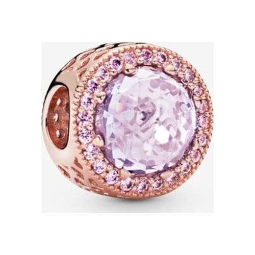 LByzHan 925 Sterling Silver Lavender Shiny Heart Charm Fit Original 3mm Bracelet&Bangle Making Fashion DIY Jewelry For Women