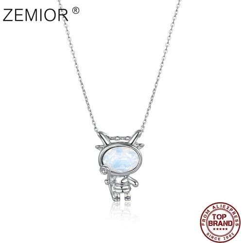 ZEMIOR S925 Sterling Silver Capricorn Necklace Women Exquisite Crystal Pendant Necklace Girlfriend Gift New Arrival Recommend