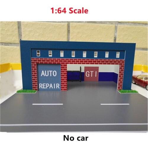1:64 Scale Car Repair Shop Building Sand Table Decoration DIY Assembly Building Model