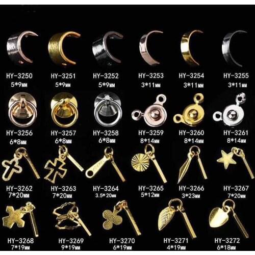 10pcs/lot, 3D Gold Nail Art Studs Fashion Shapes DIY Metal Rivets Nail Art Decorations Nail Tools