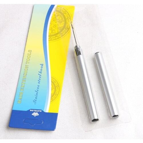 10 Pieces Black or Silver Multi-function Micro Loop Threader Hook Needles Tools for Micro Hair Extensions