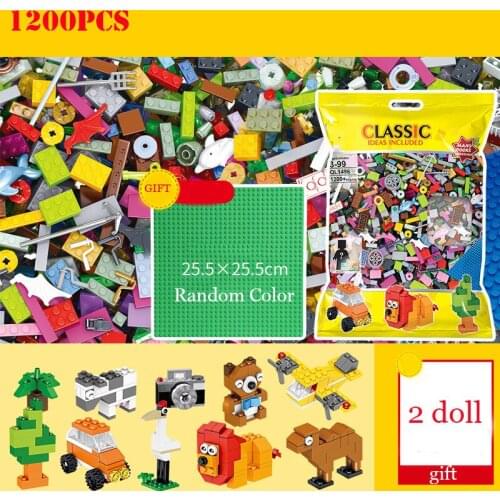 1200+PCS Creative Classic Colorful Part Bulk Bricks Toy Compatible Technical Kids Educational City Building Blocks Toys