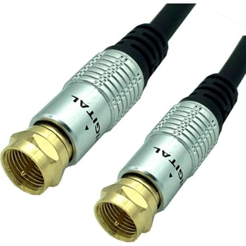2pcs 1.5M TV Aerial Coaxial Patch Cable with F-Male Connector for Satellite TV Cable Modem Set-top Box Gold plated Cable