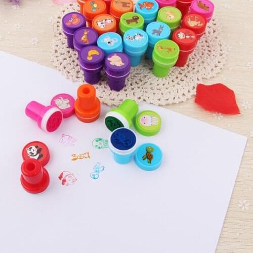 26Pcs/box Cute Cartoon PVC Stamps Toys Animal/Letters Shape Self Inking Stamps Set for Notebook Scrapbooking Educational Toys