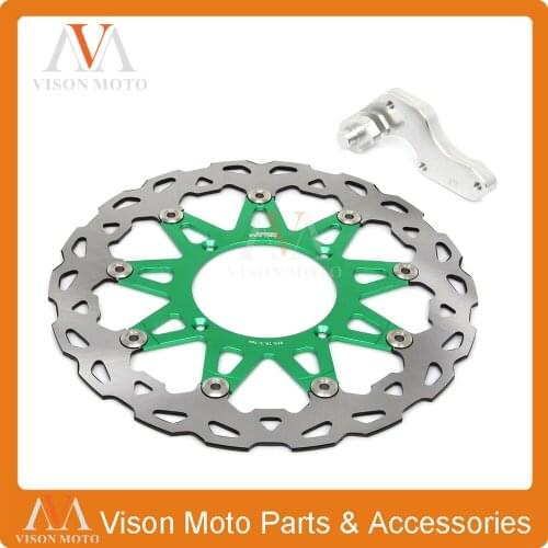 320MM Floating Wavy Brake Discs+Bracket For Kawasaki KX KXF KLX KX125 KX250 KX250F KX450F KLX450R Dirt Bike Supermoto
