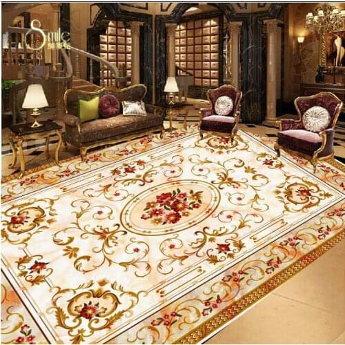 3d floor painting wallpaper European flower 3D flooring pvc self-adhesive wallpaper floor 3d wallpaper 3d flooring