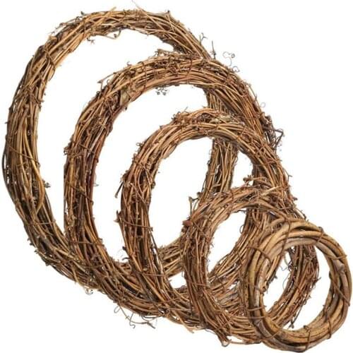 5Pcs Decorative Wreath Hoops Wreath DIY Rattan Rings Festival Garland Making Supply