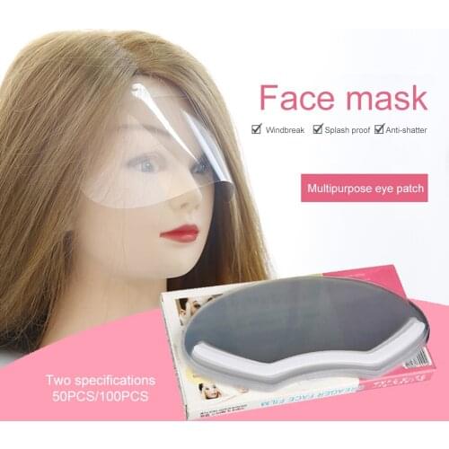 50Pcs Disposable Face Hairspray Shield Mask Hair Salon Face Protection Mask Barber Hair Cutting Eye Protector Cover Bang Hair