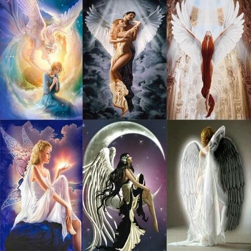 5D Diamond Painting Angel Girl Cross Stitch Full Round DIY Diamond Embroidery Mosaic Home Decor Wall Art Gift Crafts