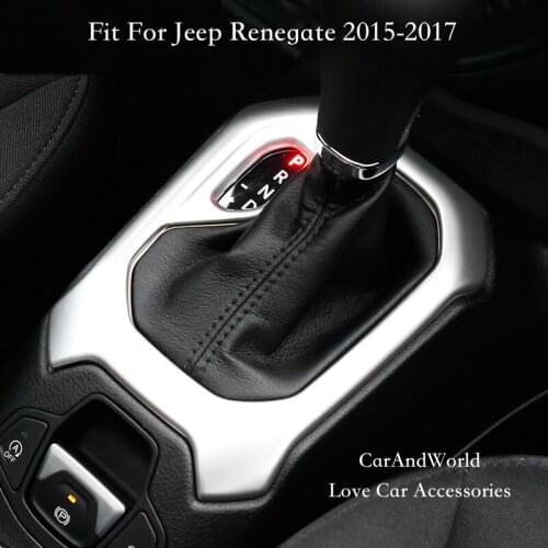 Car-styling Accessories Auto Gear Box Shift Cover Gear Shift Knob Trim Decoration Stickers For Jeep Renegade 2015 2016 2017