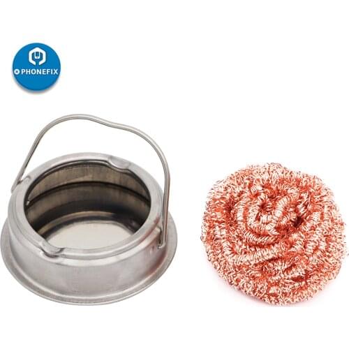 Lead-Free Solder Iron Tip Cleaner Wire Ball Smokeless Welding Head Soldering Nozzles Iron Tips Cleaning Tool