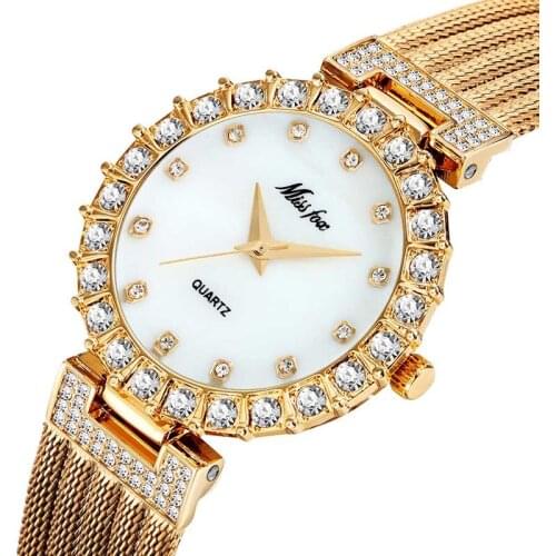 Watch for Women Luxury Ultra-Thin Waterproof Copper Mesh Ladies Wrist Watches Bussiness Dress with 18K Gold Analog Quartz Gift
