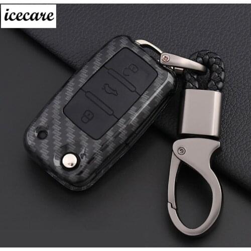 Carbon Fiber+Silicone car key cover case shell fob for VW Golf 7 t5 Jetta POLO GOLF Passat For Skoda Octavia A5 Fabia For SEAT