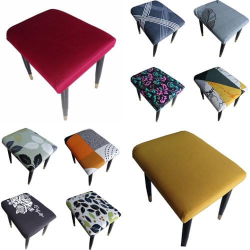 Dressing Table Stool Cover Printed Elastic Stool Cover Stool Dust Cover Rectangular Stool Cover Retro elastic Printe Stool Cover