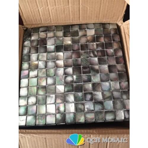 Black mother of pearl mosaic tile for kitchen backsplash and bathroom decoration 11 square feet/lot 25x25mm chip size