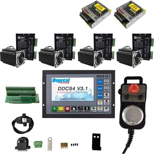 Cnc kit Leadshine motor driver kit ddcsv3.1 4-axis motion control system Nema 23/57 driver and motor