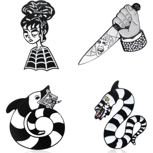 Cartoons Pins Enamel Badges Brooches On Backpack Anime Snake Pin Enamel Brooch Badges For Women Vintage Decorative Badges Brooch