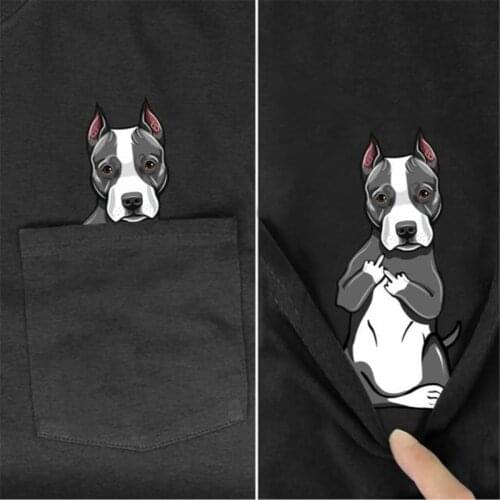 CLOOCL Cotton T-Shirt Fashion Pocket Pitbull 3D Printed T-shirt Mens for Women Shirts Hip Hop Tops Cotton Tees