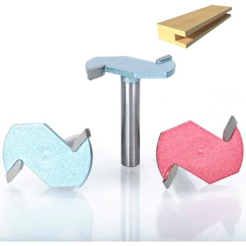 HUHAO 1pcs 1/4" Shank T type slotting cutter woodworking tool router bits for wood Industrial Grade endmill milling cutter