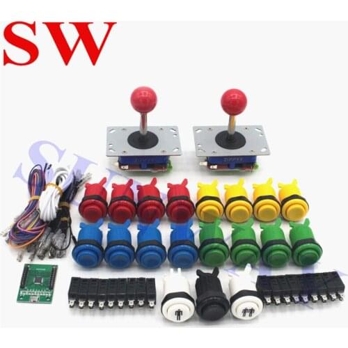 DIY Game Kit for PC PS3 Android and Raspberry Pi /Amercian joystick / HAPP push buttons with 2 Players Arcade USB Controller