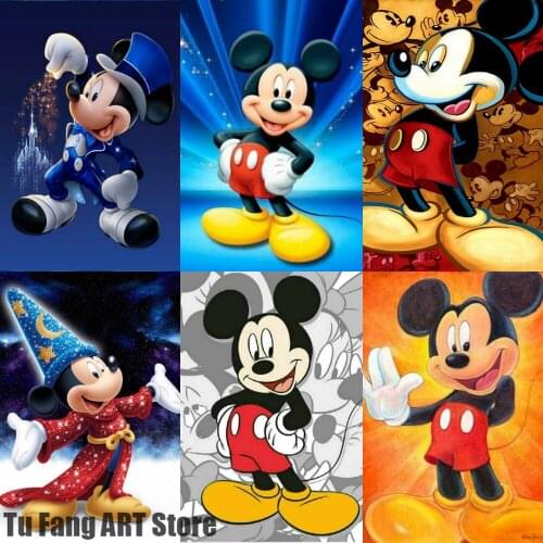 Canvas Painting Cartoon Disney Mickey" Wall Art Nordic Posters and Prints Room Decor Pictures for Living Kids Home Decoration