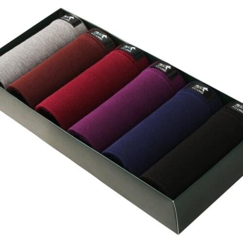 Classical mens underwear boxers home solid underwear for men 6pcs short pure trunks