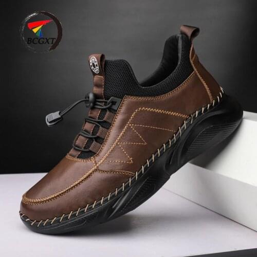 Winter Hot Style Plus Velvet Leather Large Size Mens Shoes Outdoor Leisure Sports Mens Shoes Comfortable Driving Shoes