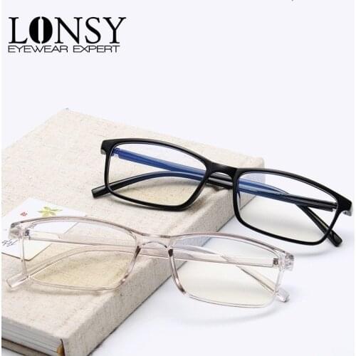 LONSY New Anti Blue Light Glasses Frame Women Brand Designer Computer Optical Eyeglasses Ladies Fashion Retro Clear Glasses
