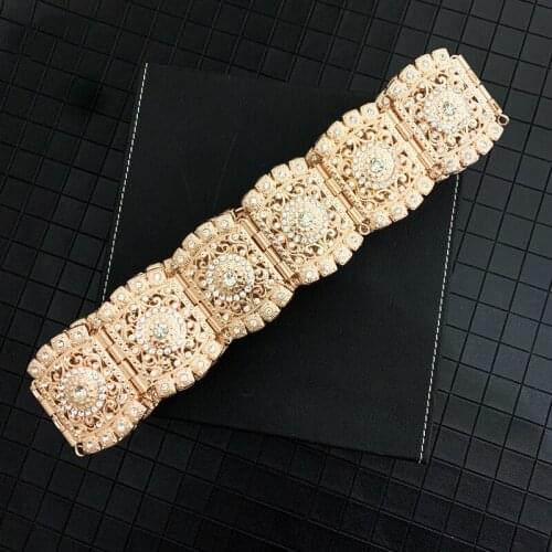 Morocco Chic Caftan Dress Belts In Gold Long Chain Waist Band for Bridal Luxury Arabic Wedding Waist Beads for Women Body Chain