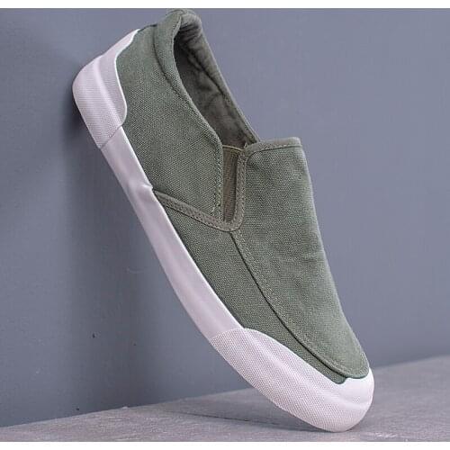 Fashion Mens Canvas Loafer Shoes Summer Breathable Slip on Vulcanized Shoes Spring/Autumn Men Colorful Sneakers Simple Shoes