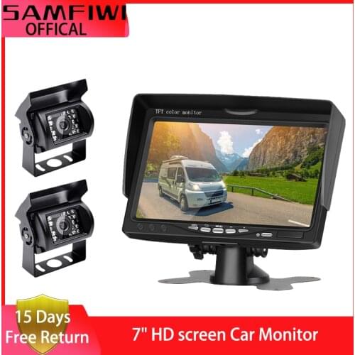 12-24V 7" HD screen Car Monitor Security TFT LCD Monitor Parking Rearview System Backup Reverse Camera For Harvester RV Truck