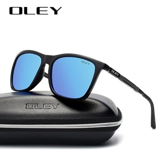 OLEY Lightweight Aluminum-Magnesium Polarized Men Sunglasses Women Color Silm Square Sun Glasses Summer Goggles YA436