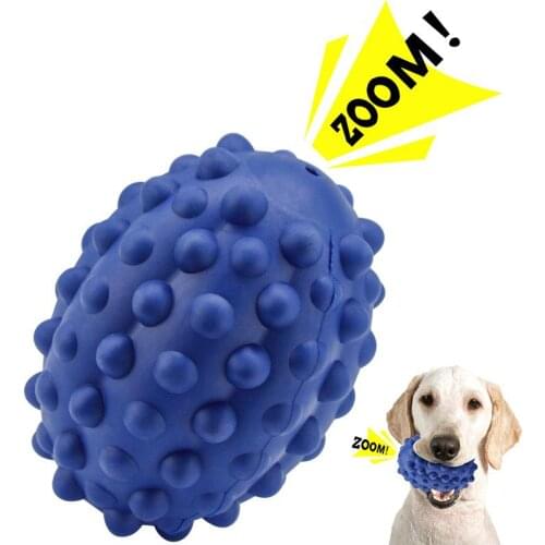 The New Pet Toy Rubber Bumps Sound Resistant To Bite Molars Interactive Teeth Cleaning Dog Chew Toy Ball
