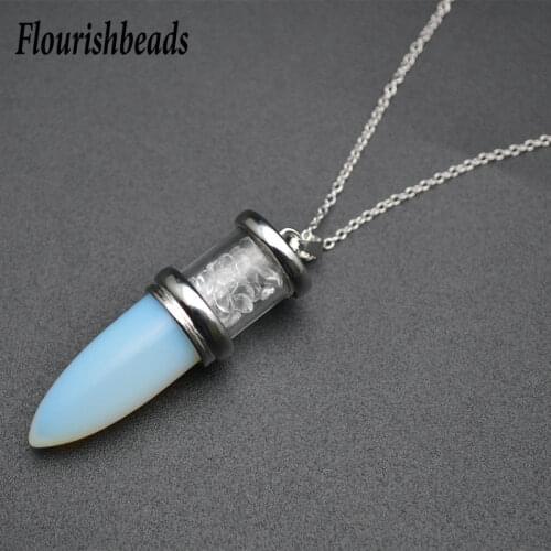 New Arrival Natural Genstome Cool Bullet Shape Loose Beads At The Top Pendants Necklace Woman Man Jewelry Party Gift