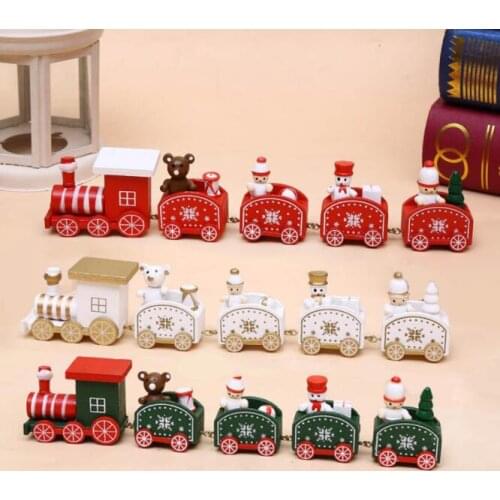 1 Pcs Christmas Decoration For Home Little Train Popular Wooden Train Decor Christmas Ornaments New Year Supplies Free Shipping