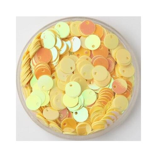 50g (4000pcs) 6mm Yellow AB Flat Round Sequins For Craft PVC DIY Garment Sewing Wedding Accessories With 1 Side Hole Spangles