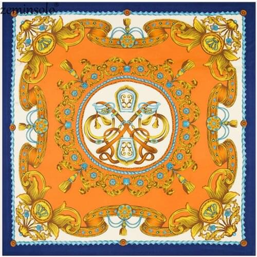 2020 Luxury Brand Scarf Hijab Large Square Scarves Wraps Headband Shawls Printed Scarf Bandana 100% Twill Silk Scarves For Women