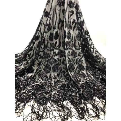 Sequined Lace Fabric Nigeria Lace Fabric 2021 High Quality Lace Wedding Dress African Tulle Lace Fabric ZX4421