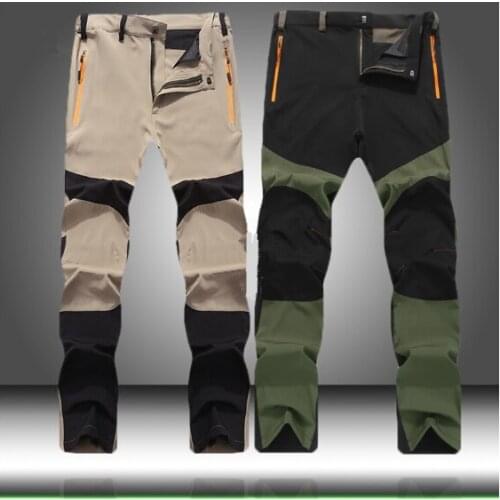 Outdoor Quick Dry Pants Men Cargo Military Hiking Trousers Mens Casual Jogger Zipper Streetwear Male Slim Fit Bottom Sportswear