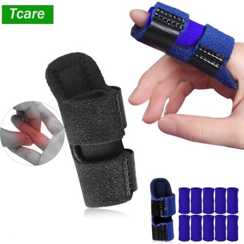 Tcare New Finger Guard Sleeve Finger Splint Suit Adjustable Finger Support Splint for Trigger Finger Arthritis and Ligament Pain