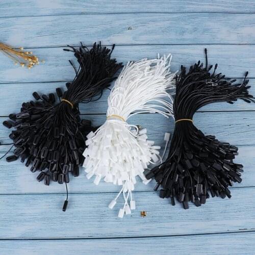 100pcs Clothing Tag Rope Clothes Lanyard Single Hand Wearing Rope Hanging Grain Plastic Square Buckle Label Polyester Rope