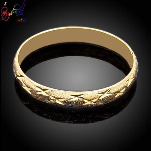 Yulaili Charm Gold Color Bracelet Fashion Flower Pattern Bangle for Women Party Jewelry Accessories Wholesale Free Shipping