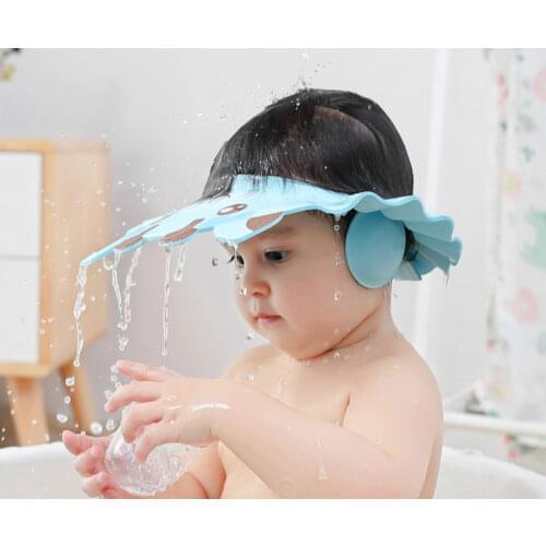 1 piece of baby shampoo shower cap to wash hair soft EVA adjustable bath protection cap hat baby children shampoo cap