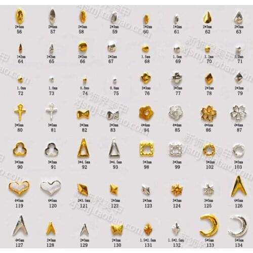 100pcs/bag New 3D Nail Art Decoration Alloy Nail Accessories Japan Stud Rivet Hollow Circle Heart Bow DIY Charm Nail Tools