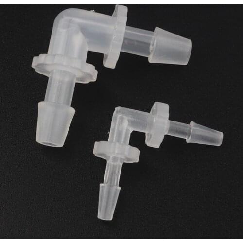 100pcs 1.6-11.1mm PP Equal Elbow Pipe Connectors Drip Irrigation Hose Joints Aquarium Fish Tank Aerator Fittings Air Pump Joint
