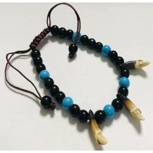 12 pcs Handmade Vintage Gothic Rock Design Wolf Teeth Tribe Prey Amulet Bracelet