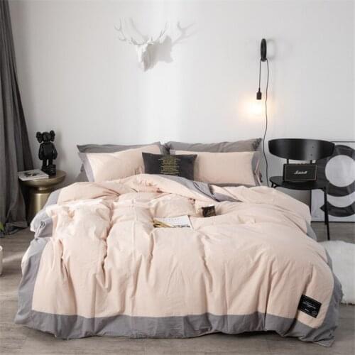 2018 new Washed Cotton Luxury Bedding Set Soft Bedclothes Duvet/Quilt Cover Bed Linen sheet set 4 Pieces Bedding Sets