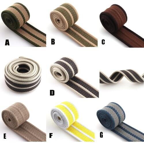 38mm High quality Stripe Webbing Cotton/polyester Webbing for Tape Bag Straps Belt key fobs Dog collar webbing Accessories 2yard